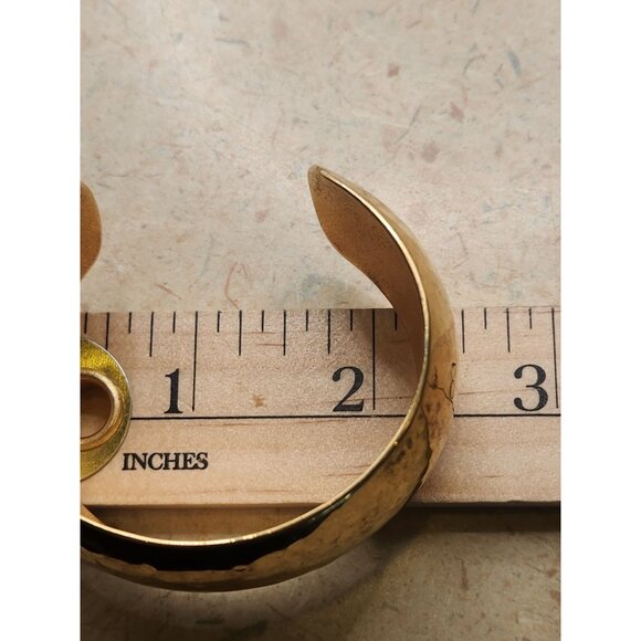 Monet Gold Tone Hammered Finish Wide Cuff Bracelet - Picture 4 of 4